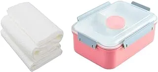 Back to School Combo pack (Lunch Box with Disposable Towel Pack of 3)-Pink