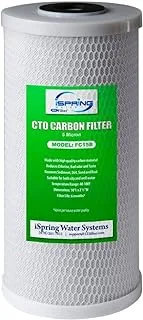 iSpring FC15B High Capacity Activated CTO Carbon Block Filter Replacement Cartridge for Under Sink and Whole House Water Filtration System, 5-Micron 10