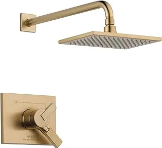 Delta Faucet Vero 17 Series Dual-Function Shower Trim Kit with Single-Spray Touch-Clean Rain Shower Head, Champagne Bronze T17253-CZ (Valve Not Included)