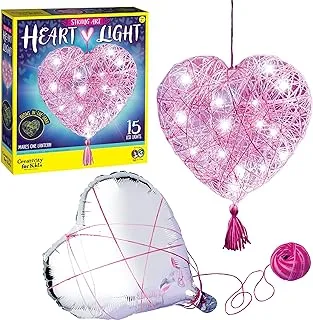 Creativity for Kids String Art Heart Light - Create a Heart Shaped String Art Lantern - for Kids Pink