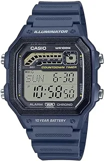 Casio Men's Watch - WS-1600H-2AVDF Black Dial, Blue Band