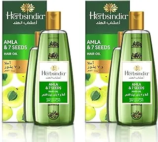 Herbsindia Amla & 7 Herbal Seeds Hair Oil With Nourish Tube | Strengthens & Thickens Hair | Silicone & Paraben Free | 280ml (Pack of 2)