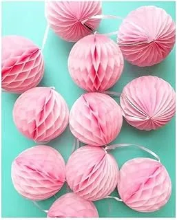 Italo Round Shaped Paper Party Decoration 8-Pieces Set, Pink