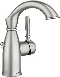 Moen Sarona Spot Resist Brushed Nickel One-Handle Single Hole Rustic Farmhouse Bathroom Sink Faucet with Optional Deckplate, 84144SRN