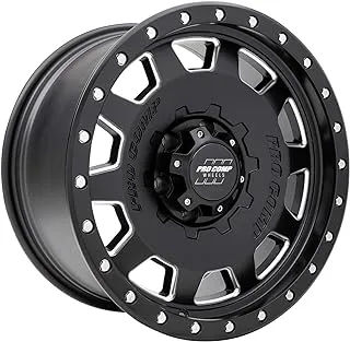 Pro Comp Hammer Series 60, 17x9 Wheel with 6 on 5.5 Bolt Pattern - Satin Black Milled - Silverado/Sierra (2007-2022) / Ram 1500 (2019-2022) Part PXA5160-7983