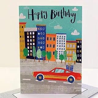 Rachel Ellen Designs Admiral Car City Scene Birthday Card, 153 mm x 108 mm Size