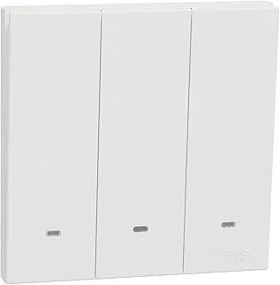 Schneider Electric Switch with Fluorescent Locator, AvatarOn C, 2 way, 3 gang, 16AX, 250V, white