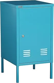 RIGID Mini Locker with Lock and Key, Steel Storage Lockable File Cabinet, Home School Gym Office Garage (Blue)