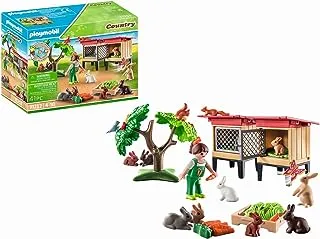 Playmobil 71252 Country Rabbit hutch, farm animal play sets, sustainable toys, fun imaginative role play, playsets suitable for children ages 4+