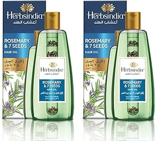 Herbsindia Rosemary & 7 Herbal Seeds Hair Oil With Nourish Tube | Makes Hair Longer & Shinier | Silicone & Paraben Free | 180ml (Pack of 2)