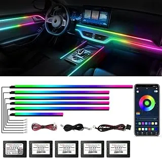 WEBUPAR Dreamcolor Acrylic Interior Car Lights, WEBUPAR Car Accessories 6 in 1 Car LED Strip Lights with APP Control and 213 Modes, 175 inches 593 LEDs Fiber Optic Lights, RGB Neon Car Lighting