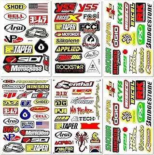 Motocross Dirt Bike Bikes Race Motorcycle motos rc Bicycle Trucks Parts Accessories Sponsor Logo ATV Skateboard Helmet Tool Box Racing Pack 6 Sheets Grafitti Vinyl Decals Stickers Kit D6721 Best4Buy