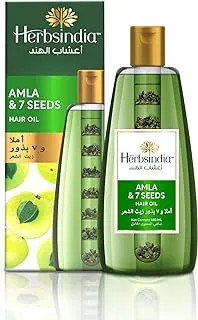 Herbsindia Amla & 7 Herbal Seeds Hair Oil With Nourish Tube | Strengthens & Thickens Hair | Silicone & Paraben Free | 180ml