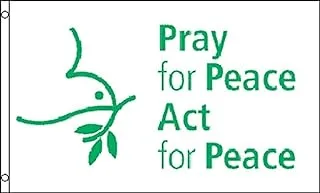 BPA Pray for Peace Dove Flag 2' x 3' - Pray for Peace Flags 60 x 90 cm - Banner 2x3 ft