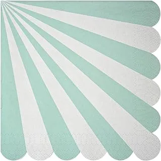 Meri Meri Toot Sweet Stripe Napkin 20-Pieces, Large, Aqua