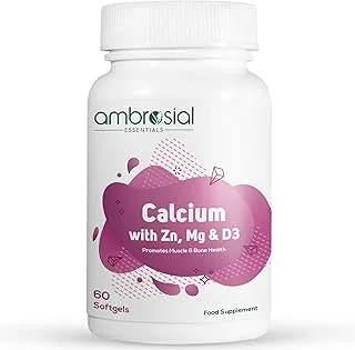 Ambrosial Cal with Zn Mg & D3 60 Softgels (Pack of 1-60 Softgels)