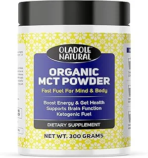 Oladole Natural Organic MCT Powder- 300g | Coconut Medium Chain Triglycerides For Ketogenic Diet | Boost Energy, Mental Focus, Hair & Skin Cell Health | Non-GMO, Gluten-Free, Dairy-Free