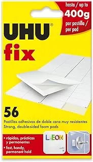 UHU Patafix 56 Double-Sided Adhesive Pads White,Strong, double-sided adhesive foam pads