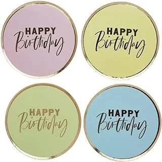 Hootyballoo Pastel 'Happy Birthday' Paper Plates 8/Pack