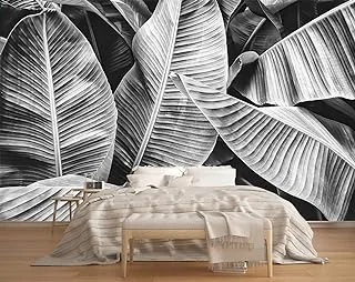 BPA Grey Leaf Wallpaper Tropical Banana Leaves Wall Mural Wallpaper for Living Room Bedroom TV Background Wall Covering