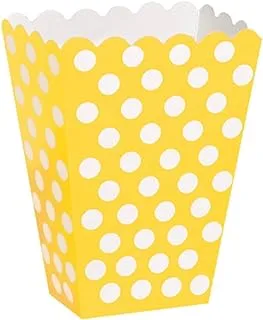 Unique Sunshine Polka Dot Treat Favour Box Yellow, 8-Pieces Set, 59293