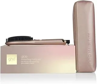 ghd Glide Hot Air Hair Brush | Professional Smoothing Hair Brush Blow Dryer, Ceramic Hot Brush Hair Straightener Styler and Blow Dry Brush - Sun-Kissed Bronze, Sunsthetic Collection | Bronze