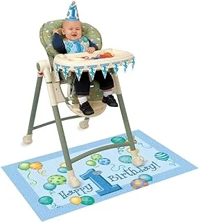 Unique 1st Birthday High Chair Decorating Kit, Blue, One size, 23967