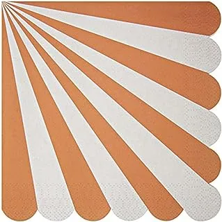 Meri Meri Toot Sweet Stripe Napkin 20-Pieces, Large, Orange