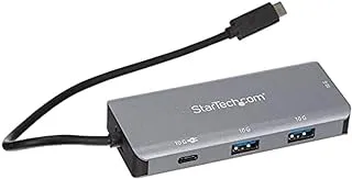 StarTech.com 4 منافذ USB C Hub (10 جيجابت في الثانية) إلى 3x USB-A و1x USB-C - شحن مروري لتوصيل الطاقة بقدرة 100 وات - محول كمبيوتر محمول USB 3.1 Gen 2/USB 3.2 Gen 2 Type C - يعمل مع TB3 (HB31C3A1CPD3)