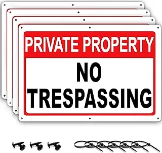 BPA Premium No Trespassing Signs Private Property Kit - 4 Pack - 11.75