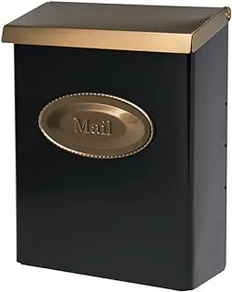 Gibraltar Mailboxes Designer Locking Medium Capacity Galvanized Steel Black, Wall-Mount Mailbox, DVKGB000