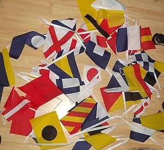 BPA Garland 13 Metres 40 International Nautical Sign Code Flags 21 x 15 cm – Nautical Flag 15 x 21 cm – Bunting