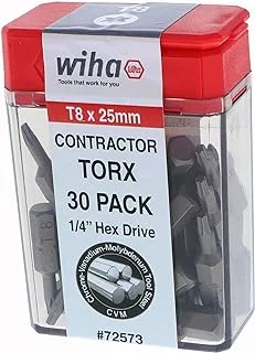 Wiha 72573 Torx Bits, T8, 30-Pack