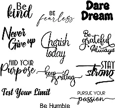 12 Pieces Inspirational Wall Decals Stickers Quotes Peel and Stick Vinyl Wall Decals Classroom Decals for Walls Motivational Saying Positive Wall Stickers for Bedroom Office Teen Dorm Art Decor