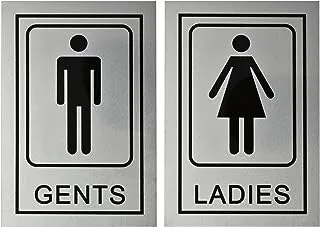 BPA Stainless Steel Gents Ladies Signage Self Adhesive Sticker for Toilet, Restroom, Glass Doors, Wooden Doors, Offices,Hospitals, Mall and Business Sign Stickers.