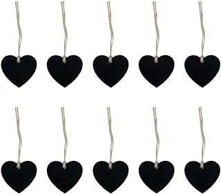 BPA 20pcs Heart- shaped Wooden Tag Creative Mini Chalkboards Hanging Blackboard Pendant for Birthday Party Wedding Decoration