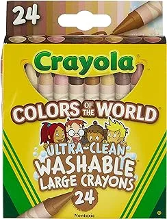 CRAYOLA 24 Ct Large Ultra-Clean Washable Crayons, Colors of the World