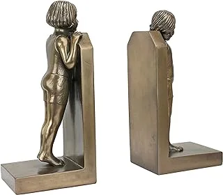 Design Toscano Simplicity (1913) Art Deco Children Sculptural Bookend Pair, Bronze