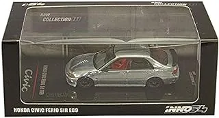 لعبة سيارة Inno64 بمقياس 1/64 من مجموعة Honda Civic Ferio EG9، فضية