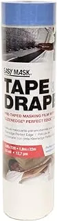 Trimaco 949660 Easy Tape & Drape Pre Masking Film with 14 Day Blue PerfectEdge Tape, 1.8m x 22m