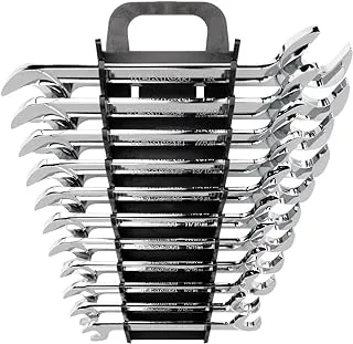 TEKTON Angle Head Open End Wrench Set, 11-Piece (3/8-1 in.) - Holder | Made in USA | WAE91102