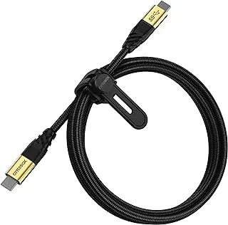 OtterBox Premium Reinforced Braided USB-C to USB-C Cable, USB-C 3.2 Gen 1, Fast Charging Cable for Smartphone and Tablet, Ultra-Rugged, Bend and Flex Tested, 1.8M, Black