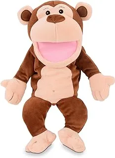 Fiesta Crafts Monkey Hand Puppet for Kids - Soft & Interactive Monkey Toy with Moving Mouth & Arms for Role Play, Creativity & Sensory Skills Toys for 3 Year Old Boys & Girls & Above