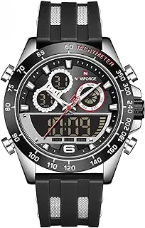 Naviforce Mens Analog Digital Sport Watches Waterproof Multifunction Chronograph Silicone Strap Watch