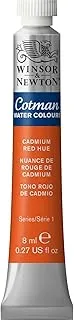 Winsor & Newton Cotman Watercolour Cadmium Red Hue 8ml,Studio Watercolors, Vibrant Colors with Very Good Processing Properties