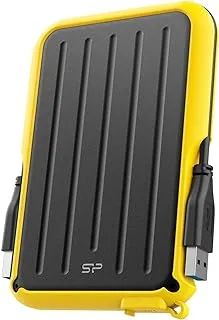 Silicon Power Armor A66 2TB Rugged External Hard Drive, Military-Grade Shockproof Water-Resistant USB 3.0 Portable HDD for PC Mac Laptop Computer - Yellow