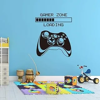 BPA Gamer Wall Decal, Game Zone Loading Wall Stickers, Video Game Handle Controller Art Design Murals, Vinyl Joystick Wallpaper for Boys Room Home Playroom Bedroom Walls TV Background Net Bar Décor
