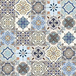 Mandala Style 25 Pcs (4x4 in) Decorative Tile Stickers, Peel and Stick Self Adhesive Removable Moroccan Talavera Tiles Backsplash Waterproof Kitchen Furniture,Staircase Home Decor