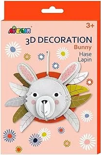 Avenir 3D Decoration - Bunny Kit | Turn Your Wall into a Zoo! Create 3D Decorations with Pre-Cut Cardboard Puzzle Pieces | Thoughtful and Creative Gift Option for Kids 3+