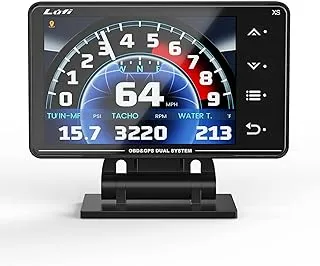 Lufi Xs Obd2 Gauge Display, GPS Speedometer,car inclinometer, Boost Gauge, RPM Meter, Heads up Display for car,Multifunction Digital Gauge Cluster